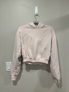 SKIMS Cropped Hoodie in Pale Blush